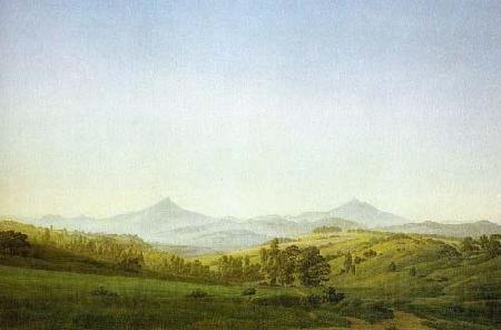 Caspar David Friedrich Bohemian Landscape with the Milesovka Germany oil painting art